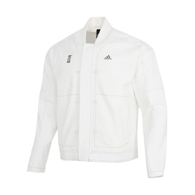 adidas Wj Jkt Denim Solid White Casual Woven Bomber Jacket Bright White GP0906