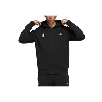 adidas WJ KN GBL Hooded Logo Jacket Black - Stylish Sportswear Series H39340