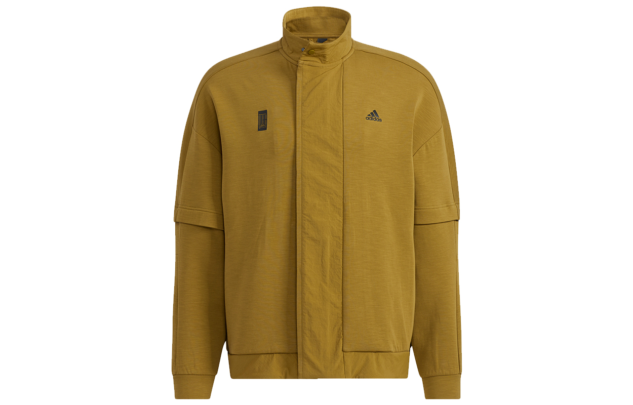 adidas WJ KN Mid Logo Casual Jacket - Tan Yellow H39319