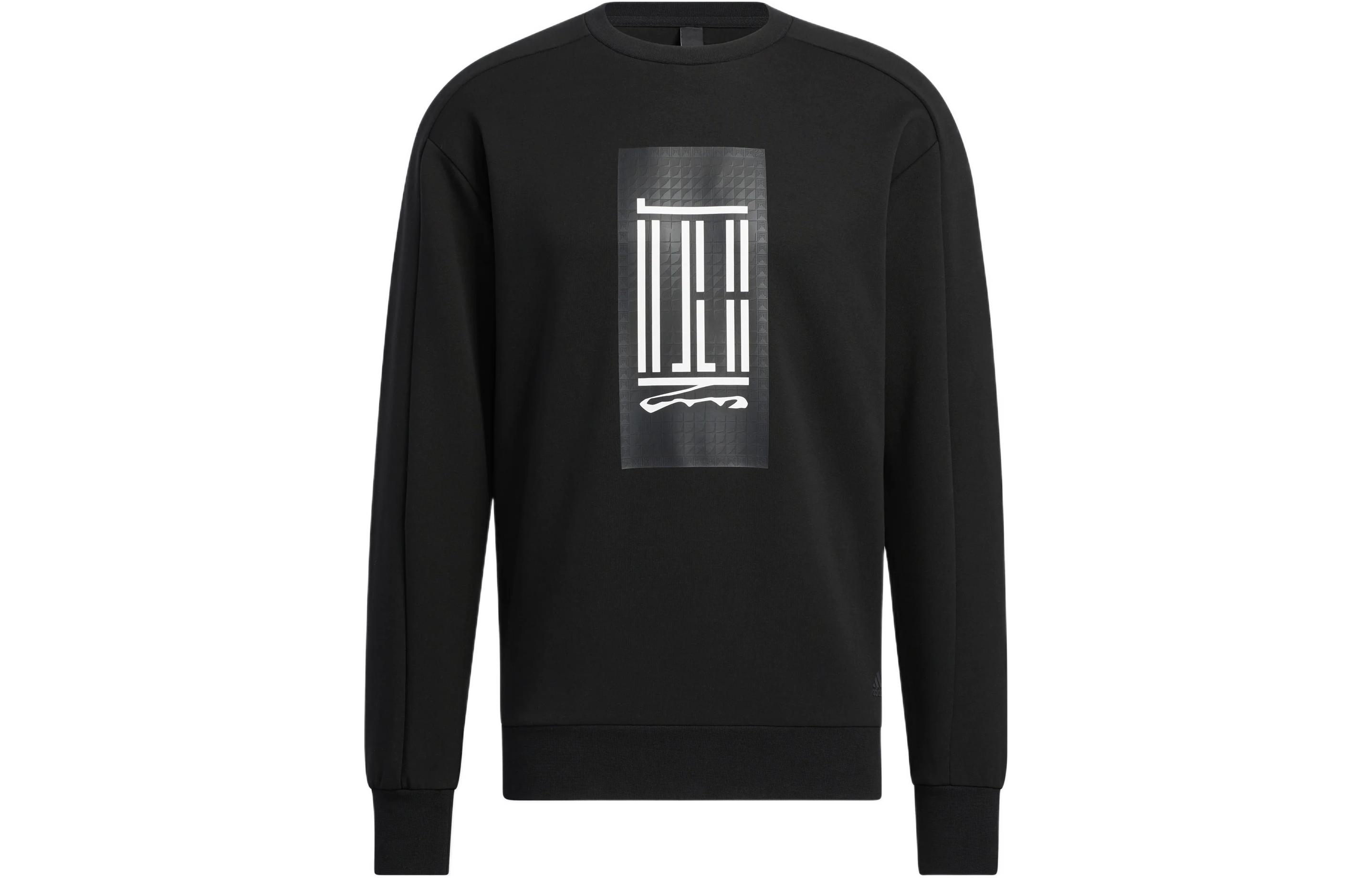 adidas WJ Logo Crew Graphic Pullover Sweatshirt Black HN8968