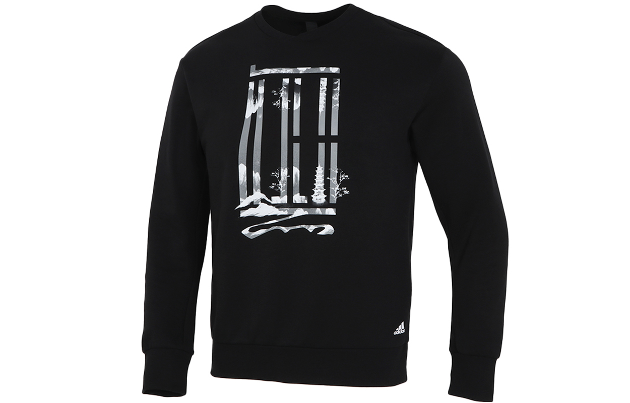 adidas Wj Logo Crewneck Sweatshirt Black Athletic Pullover H39289