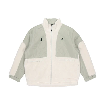 adidas WJ Mixboa Colorblock Logo Print Jacket Retro Stand Collar Cream - Winterwear H40244