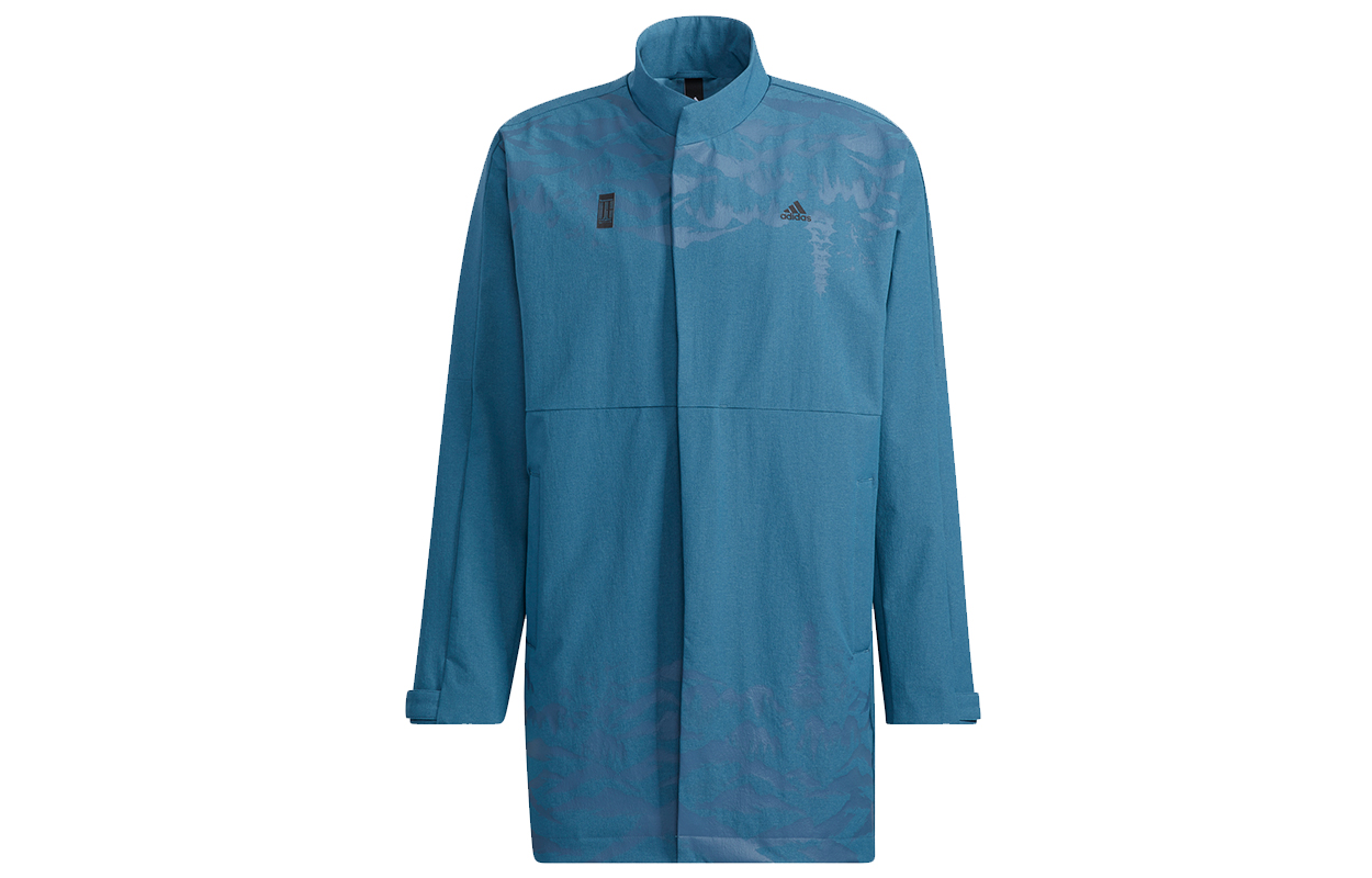 adidas WJ Series Sky Blue Long Jacket with Logo and Pattern H39302
