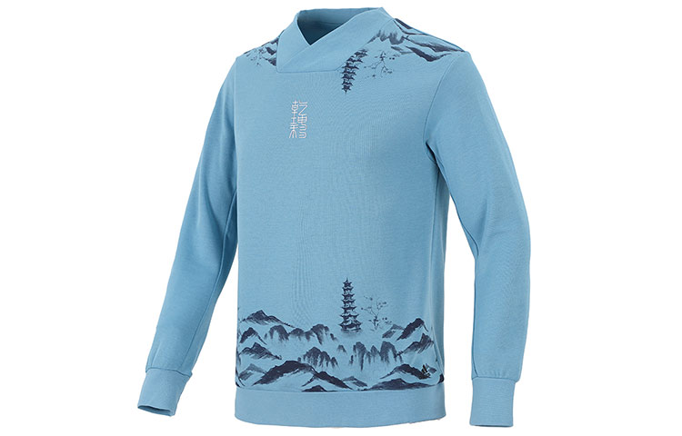 adidas WJ Story Ink Painting V-Neck Pullover Sweatshirt Blue - Collection H39288