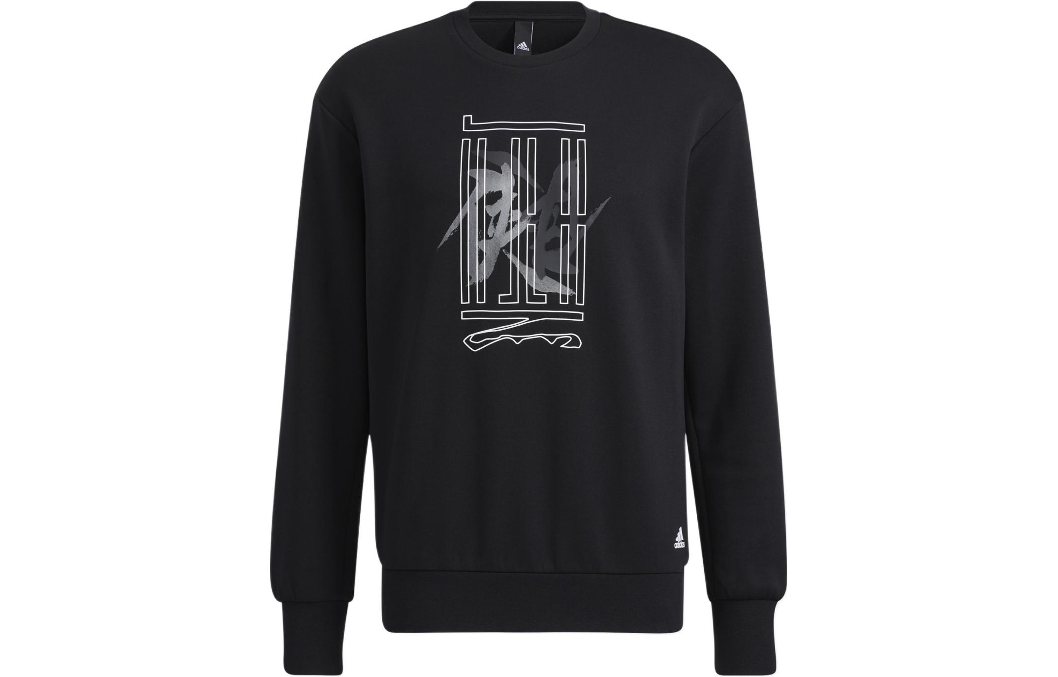 adidas Wj Swt Logo Graphic Print Crewneck Sweatshirt Black HE5156