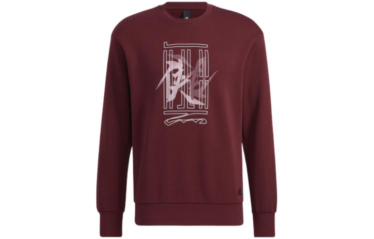 adidas WJ SWT Logo Text Print Crewneck Sweater Red Pullover HE5162