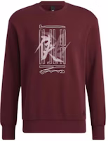 adidas WJ SWT Logo Text Print Crewneck Sweater Red Pullover HE5162 adidas WJ SWT Logo Text Print Crewneck Sweater Red Pullover HE5162