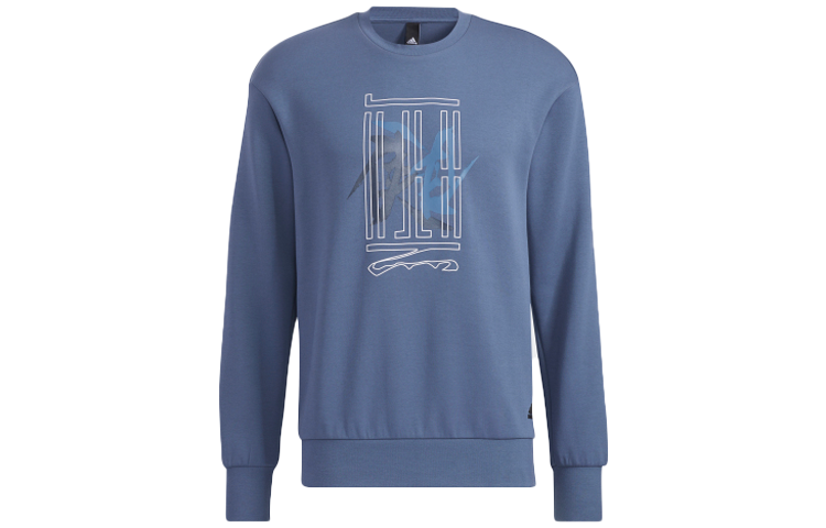 adidas WJ SWT Logo Wuji Graphic Crewneck Sweatshirt Blue () HE5163
