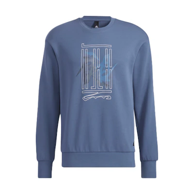 adidas WJ SWT Logo Wuji Graphic Crewneck Sweatshirt Blue () HE5163