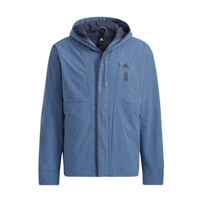 adidas WJ WV Jacket Wuji Series Logo Hoodie Fleece Winter Jacket Light Blue HE5118