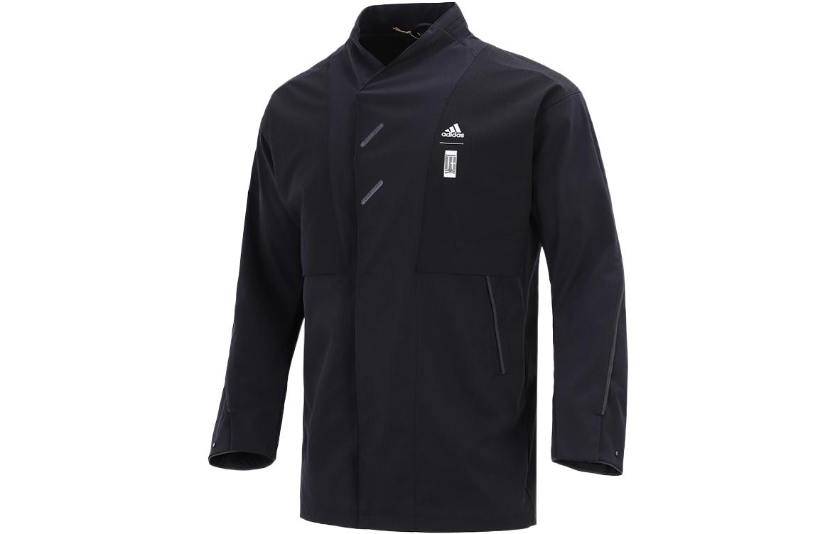 adidas WJ Xia Long Logo Printed Mid-Length Track Jacket Black HE5121