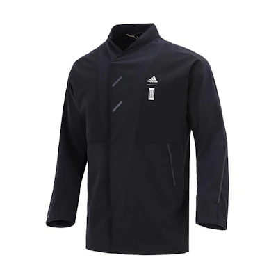 adidas WJ Xia Long Logo Printed Mid-Length Track Jacket Black HE5121