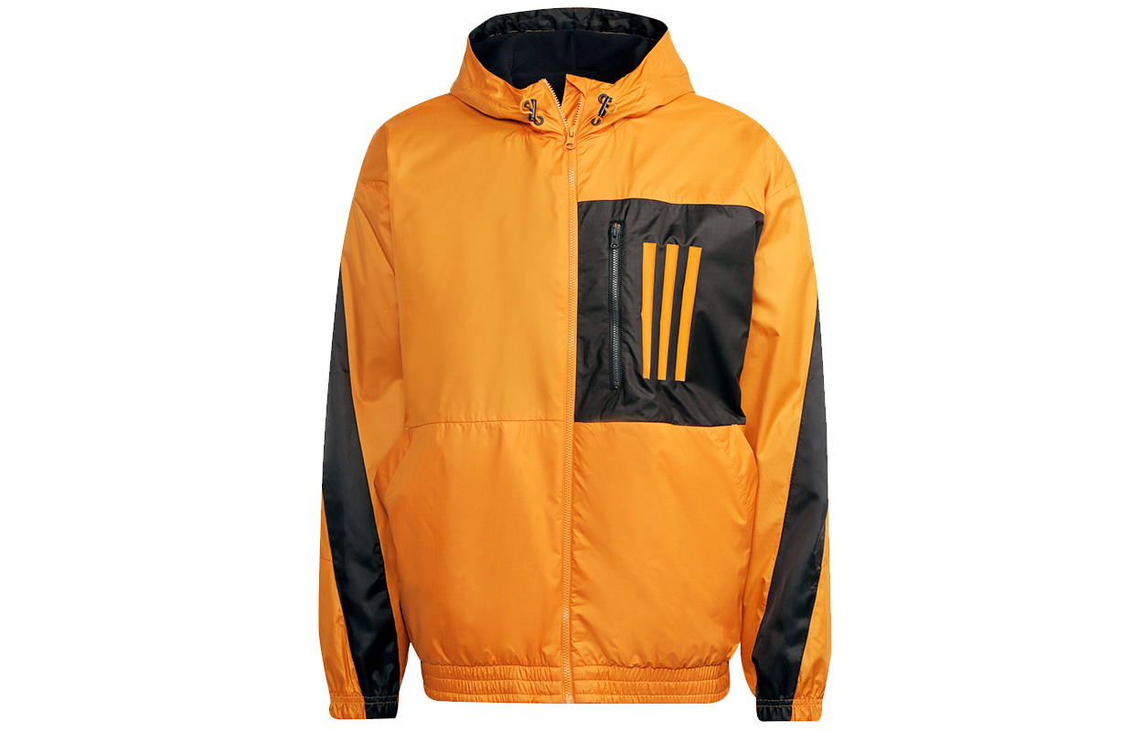 adidas WND Colorblock Hooded Jacket Orange H56356