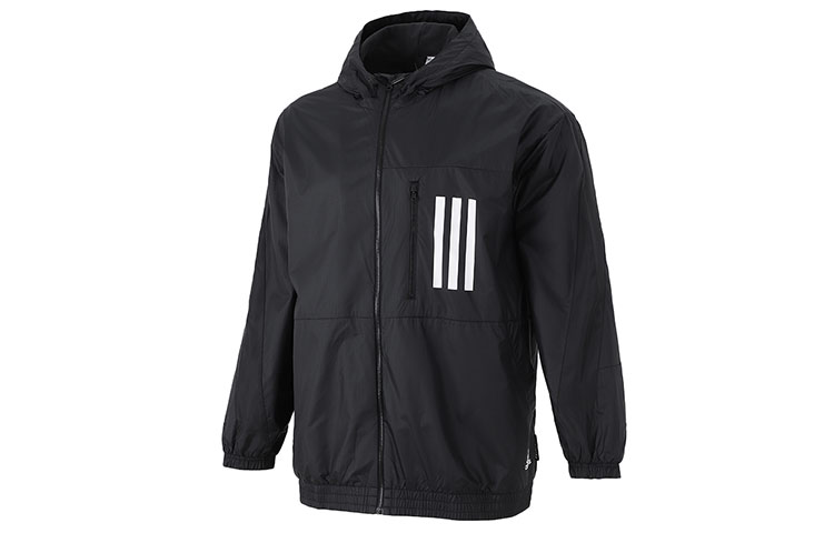 adidas WND Hooded Woven Jacket Black Casual Sportswear H42037