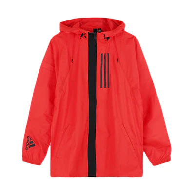 adidas WND JKT Casual Athletic Hooded Woven Jacket - Bright Fluorescent Pink DZ0051