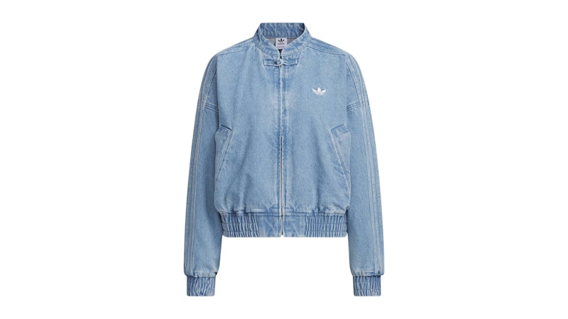 adidas Womens CTT Chinese Track Top Jersey Jacket (Asia Sizing) Light Denim