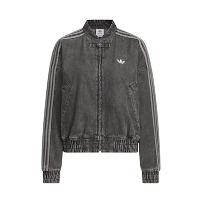 adidas Womens CTT Chinese Track Top Jersey Jacket (Asia Sizing) Medium Black Denim