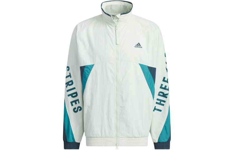 adidas Wording Colorblock Loose Fit Jacket Green Unisex IS5148