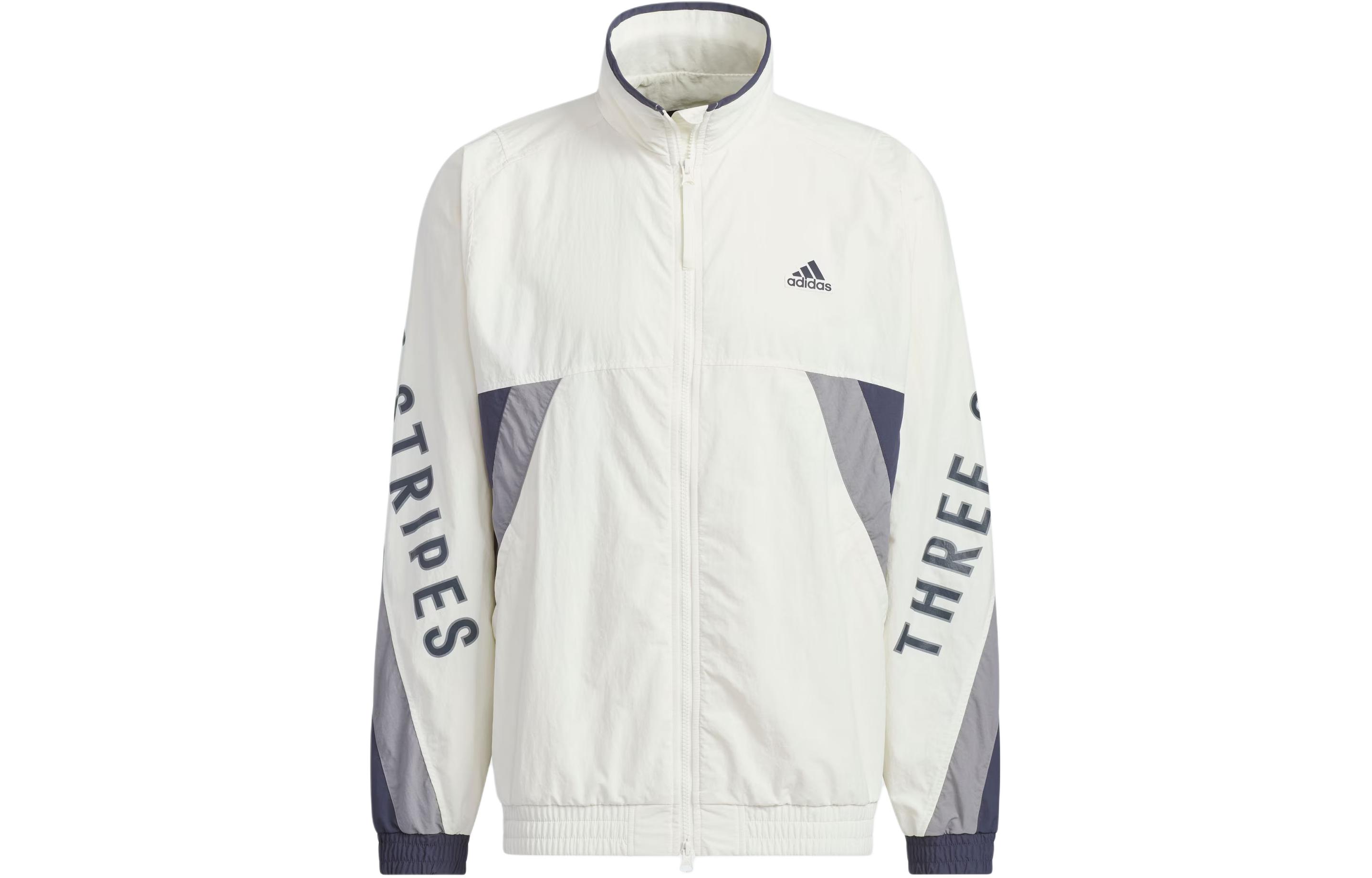 adidas WORDING Oversized Fit Track Jacket White Unisex Casual Sportswear IT4361