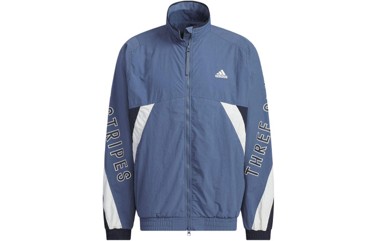 adidas Wording Retro Colorblock Track Jacket Unisex Blue Long Sleeve IS5147