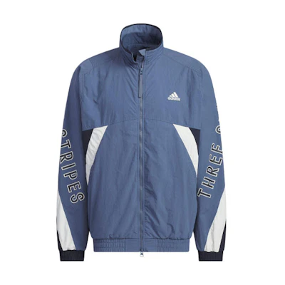 adidas Wording Retro Colorblock Track Jacket Unisex Blue Long Sleeve IS5147