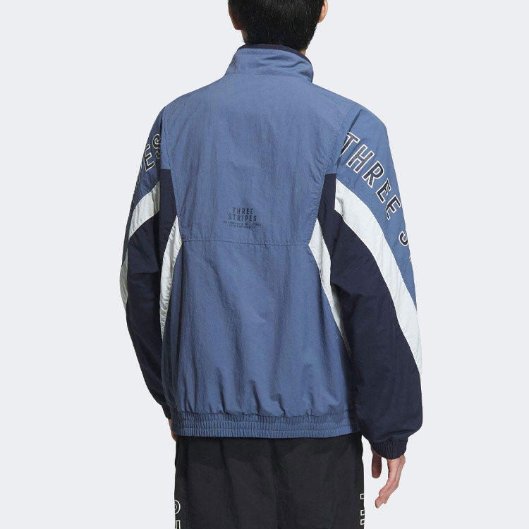 adidas Wording Retro Colorblock Track Jacket Unisex Blue Long Sleeve IS5147 圖 4