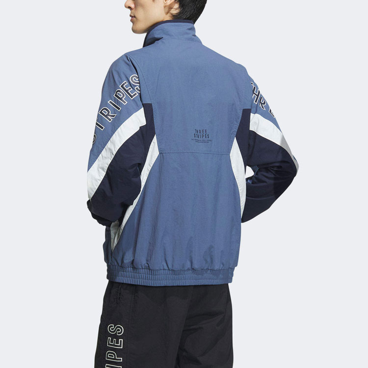 adidas Wording Retro Colorblock Track Jacket Unisex Blue Long Sleeve IS5147 圖 6