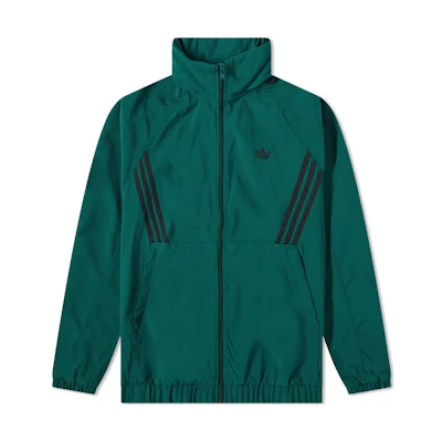 adidas WORKSHOP Embroidered Trefoil Logo Zip-Up Jacket Green Mens GR8769