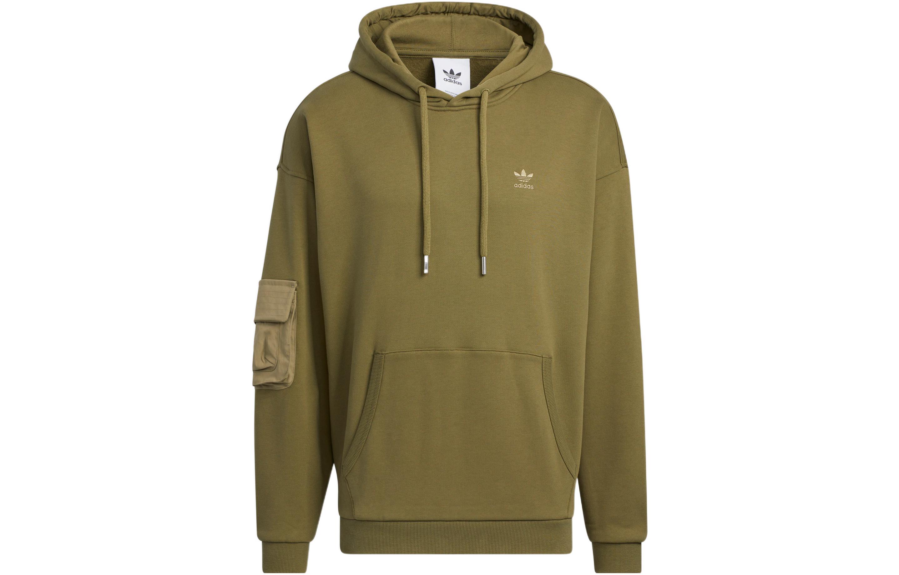adidas Workwear Hoodie Green Retro Sweatshirt with Embroidered Logo IC8156