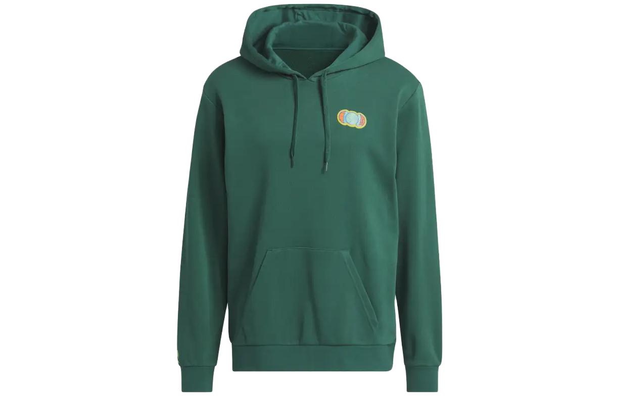 adidas Worldwide Hoops Hoodie Green Pullover with Logo IM4628