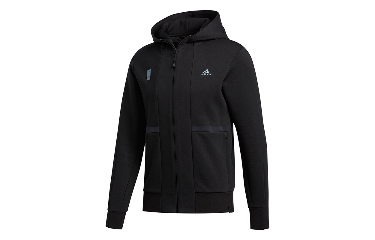 adidas Woven Full-Zip Hoodie Jacket Black FU6254