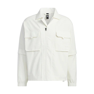 adidas Woven Gender-Free Jacket White - Detachable Sleeves Casual Sportswear IA8168