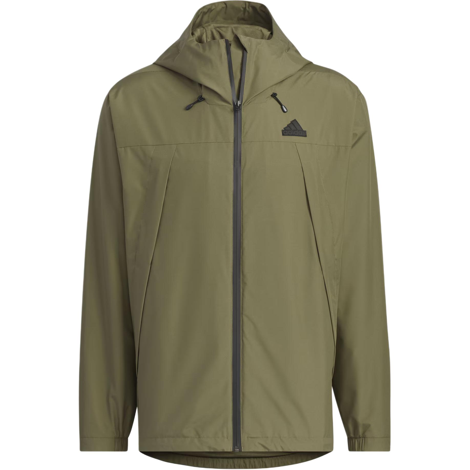 adidas Woven Jacket Olive Green Reflective Striped Hooded Sports Casual Jacket JF0964