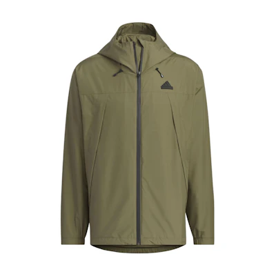 adidas Woven Jacket Olive Green Reflective Striped Hooded Sports Casual Jacket JF0964