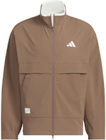 adidas Woven Jacket Small Logo Outdoor Casual Loose Fit Brown Layered JM3407 adidas Woven Jacket Small Logo Outdoor Casual Loose Fit Brown Layered JM3407