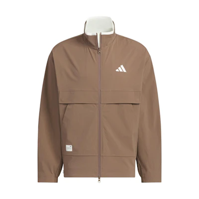 adidas Woven Jacket Small Logo Outdoor Casual Loose Fit Brown Layered JM3407
