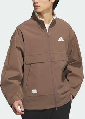 adidas Woven Jacket Small Logo Outdoor Casual Loose Fit Brown Layered JM3407 Shop adidas Woven Jacket Small Logo Outdoor Casual Loose Fit Brown Layered JM3407
