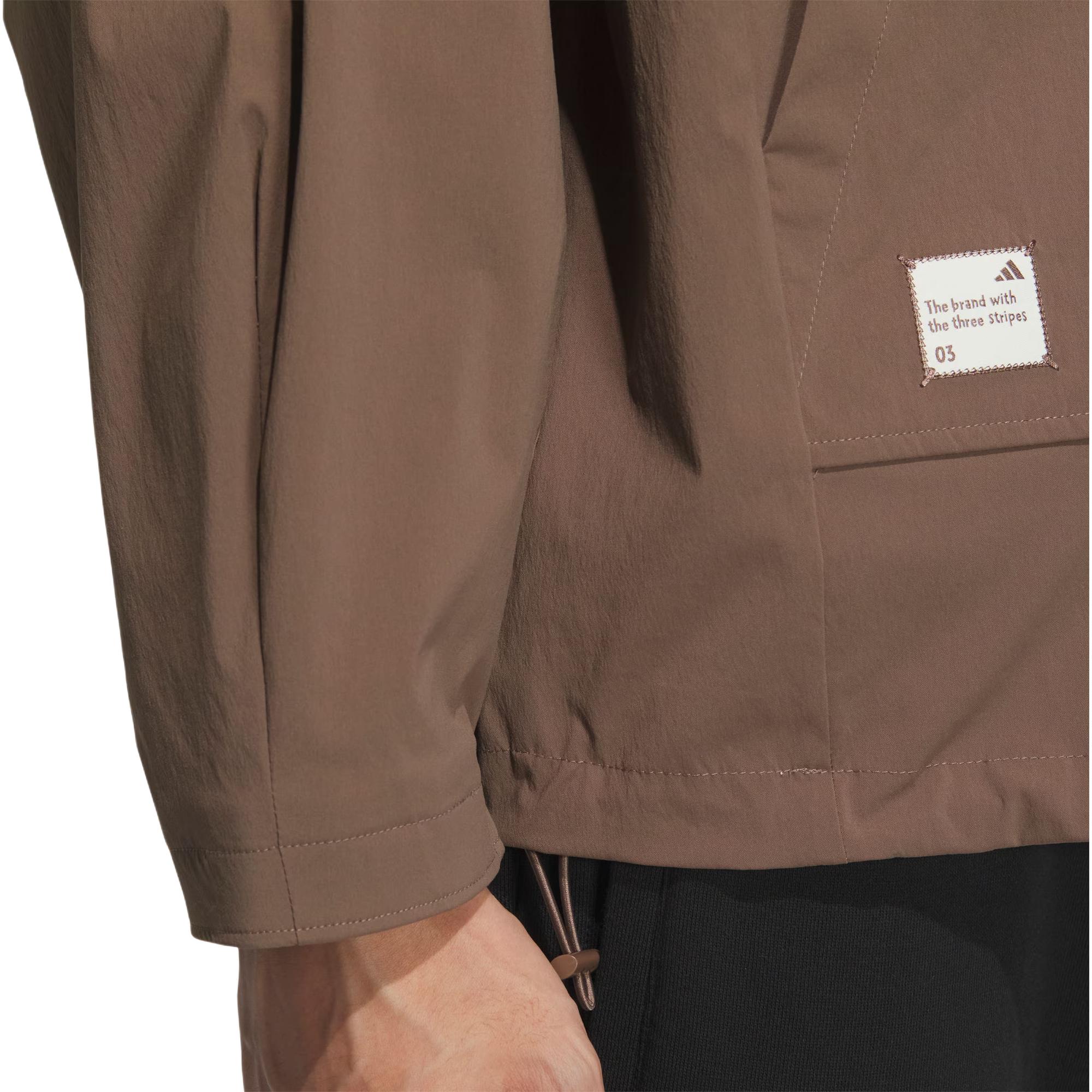 Details for adidas Woven Jacket Small Logo Outdoor Casual Loose Fit Brown Layered JM3407