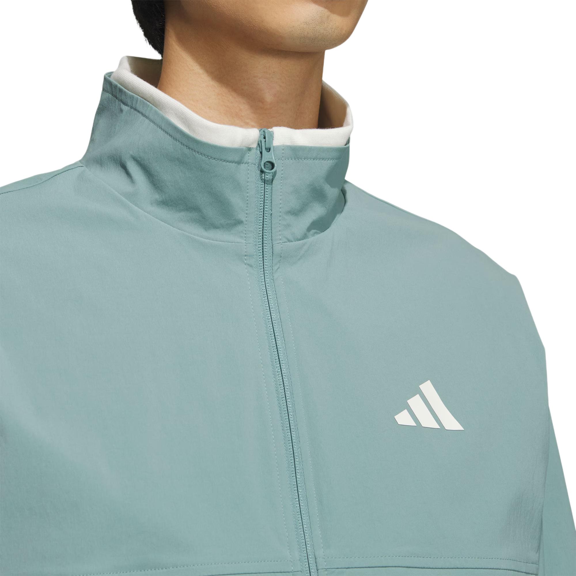 Shop adidas Woven Jacket Small Logo Stand Collar Casual Loose Fit - Blue Gray JY1676