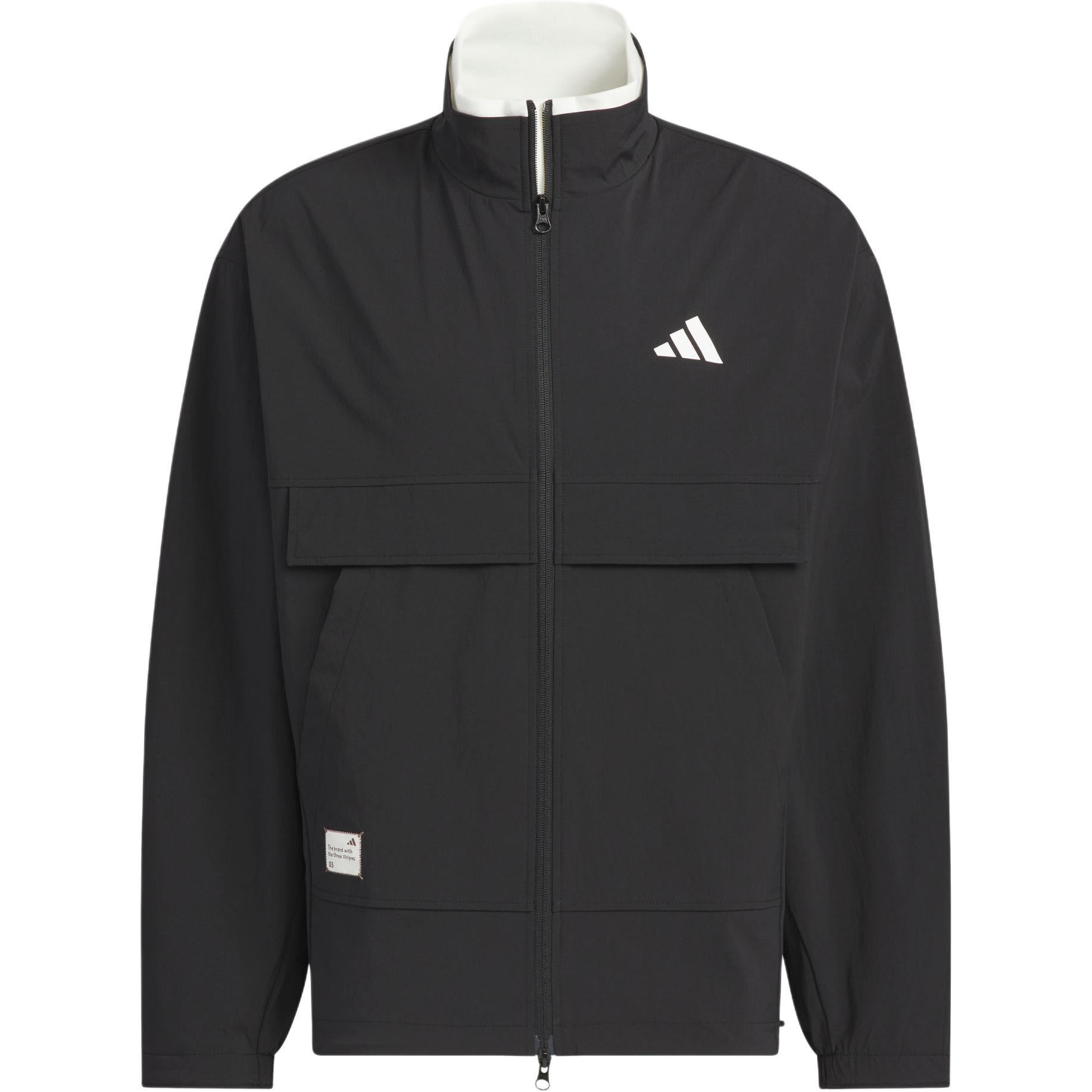 adidas Woven Jacket Small Logo Waterproof Sports Track Jacket Black Men’s JM3406