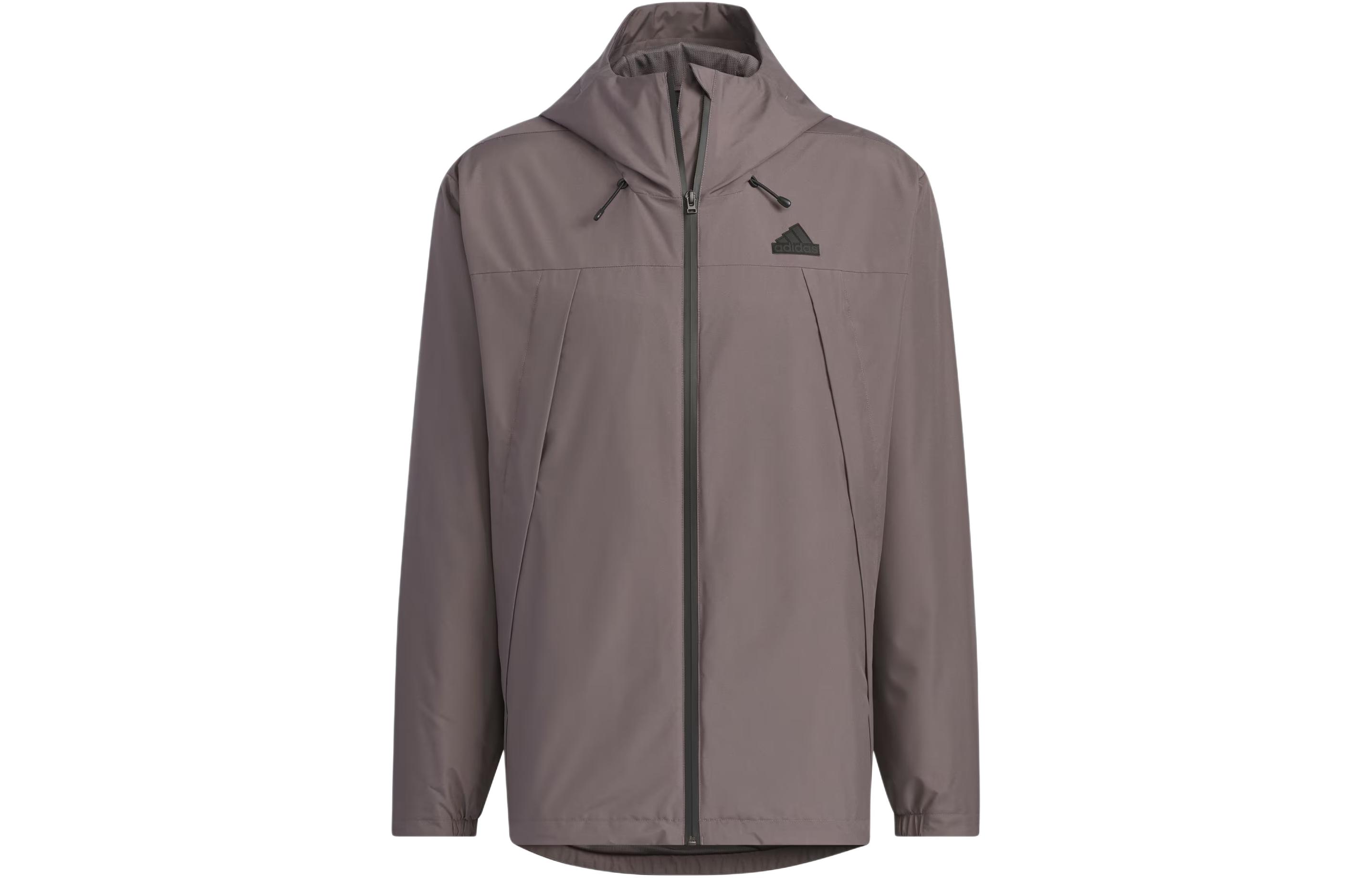 adidas Woven Reflective Stripe Hooded Jacket Carbon Grey () JF0965