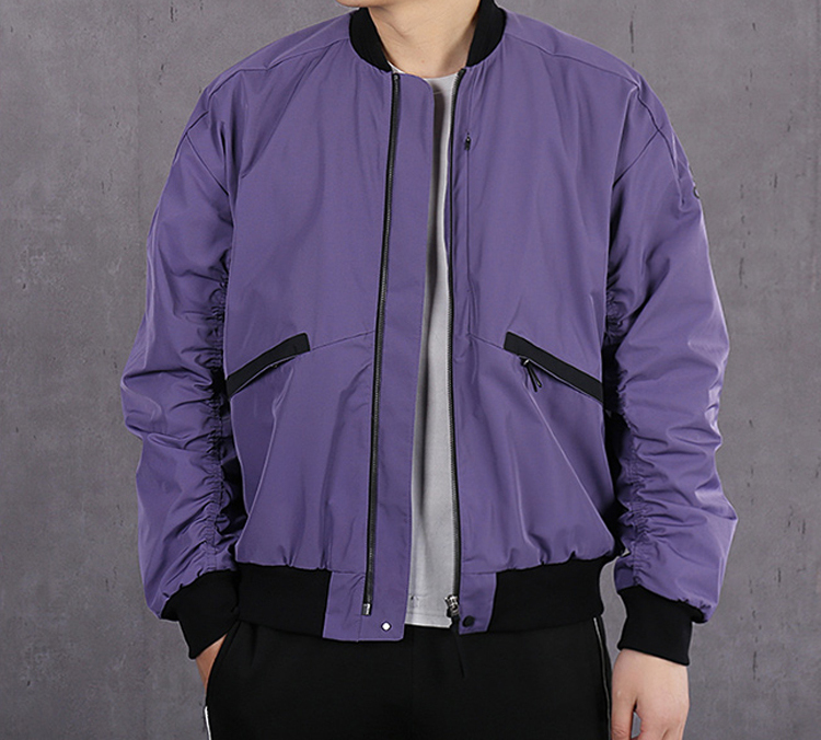 Shop adidas Jaket Woven Slim Fit Tech Ungu/Hitam FM9384