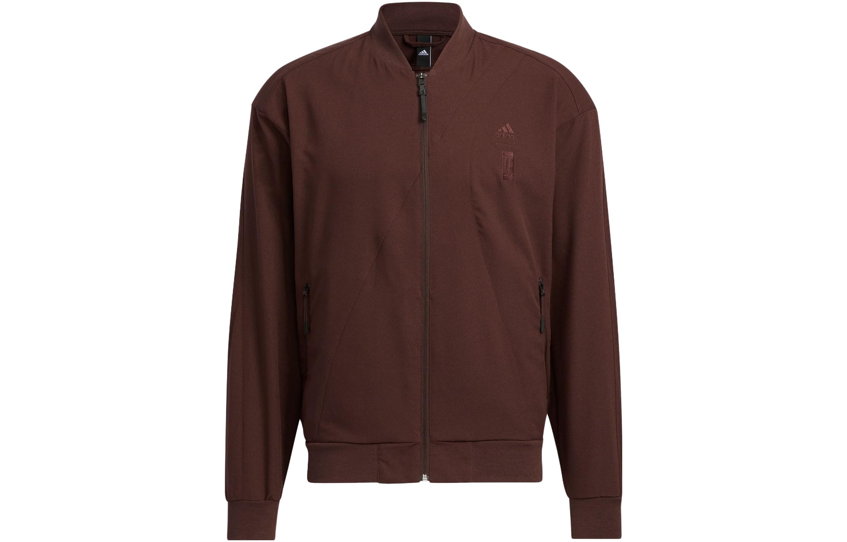 adidas Wuji Comm Woven Jacket Dark Grey-Brown Logo Casual Sportswear IP4935