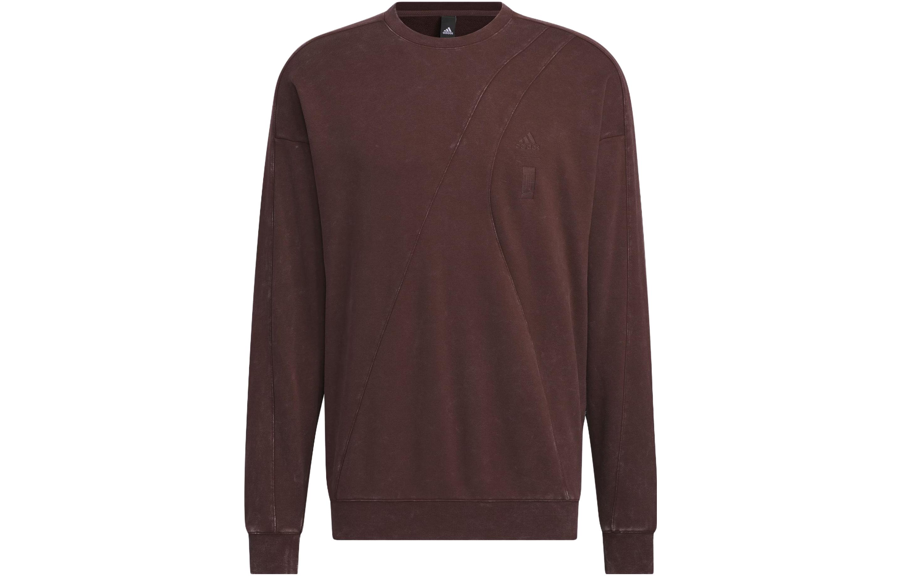 adidas Wuji Dye Crew Sweatshirt Dark Gray Brown Logo Casual Sportswear IS0454