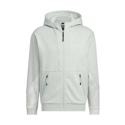adidas Wuji Knit Warm Jacket Gray Hoodie with Sleeve Print IP4943