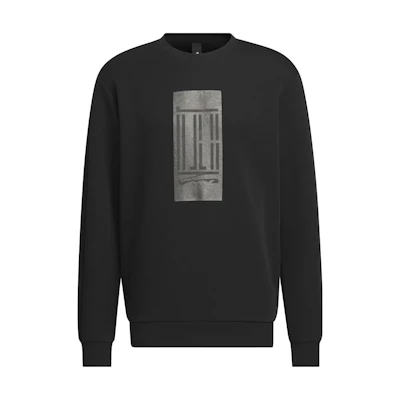 adidas Wuji Logo Crew Sweatshirt Geometric Print Casual Black Long Sleeve IP4946