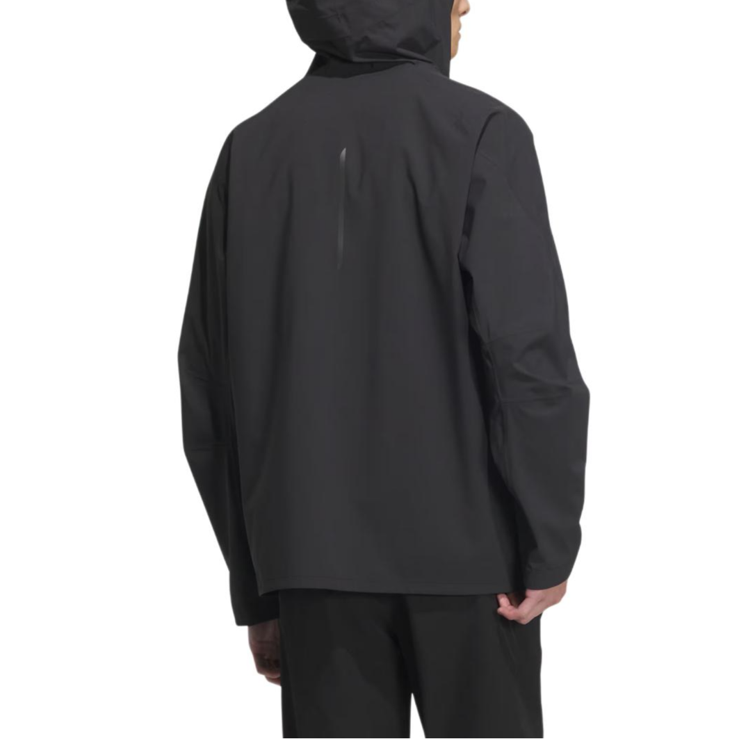 Shop adidas 無極系列 黑色防水防風透氣連帽外套 JI8696