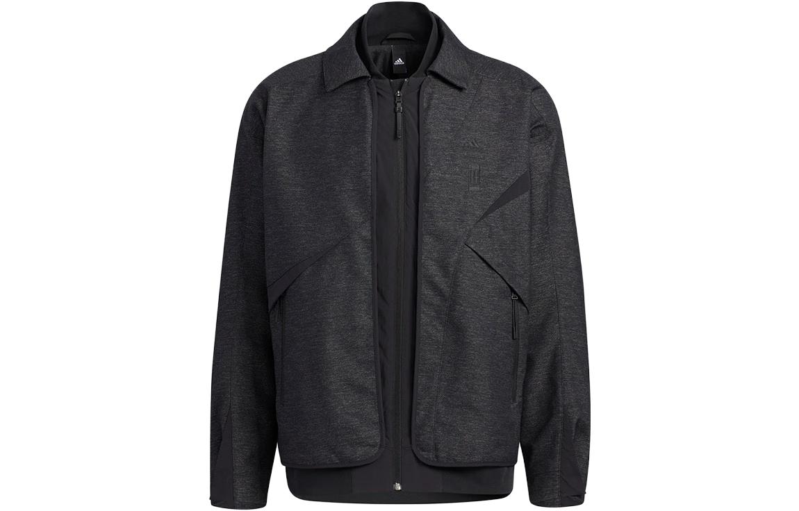 adidas Wuji Series Black Casual Zip-Up Jacket with Collar HY5843