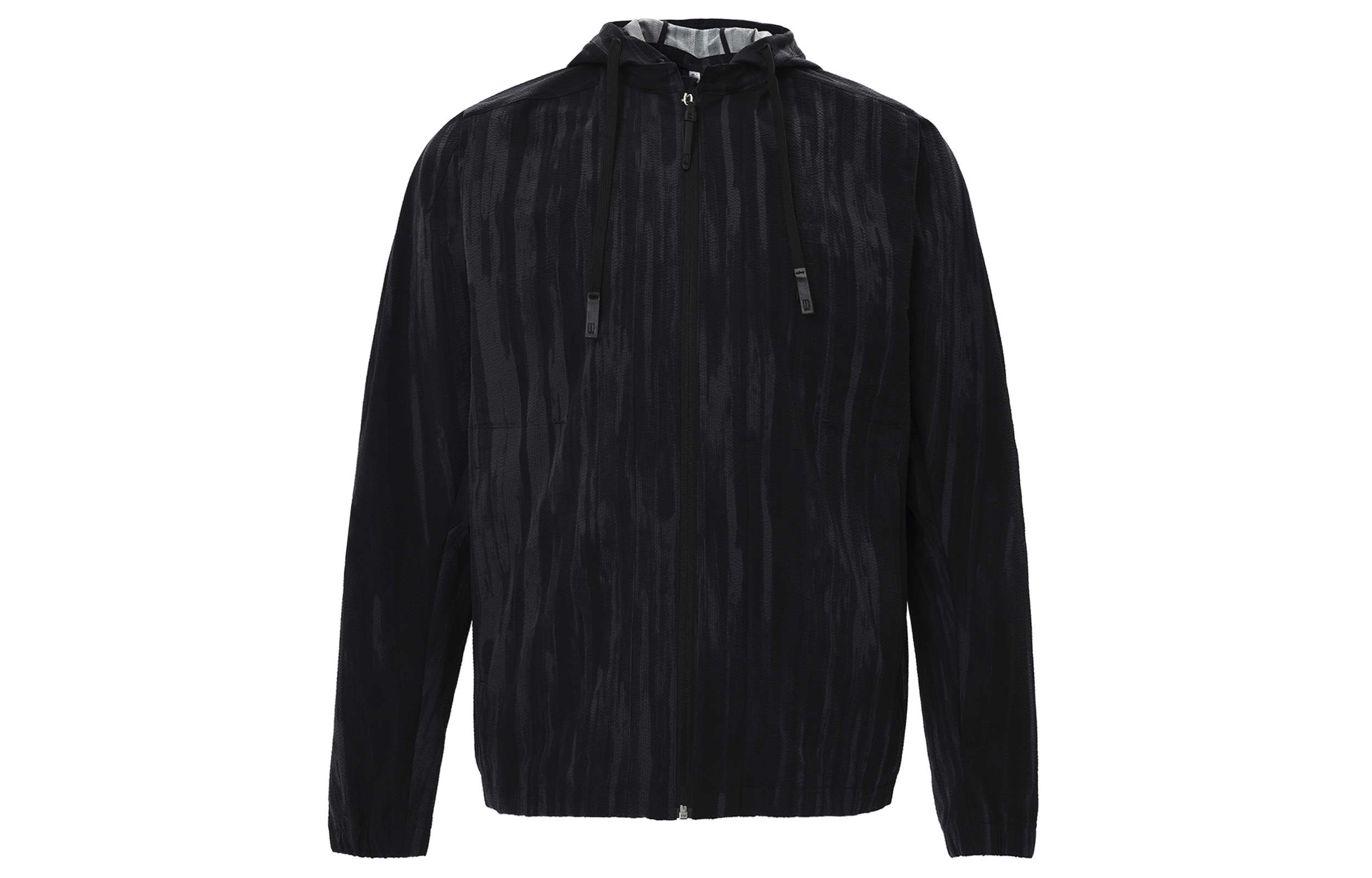 adidas Wuji Series Black Striped Windbreaker Hoodie Jacket for Men IW1512