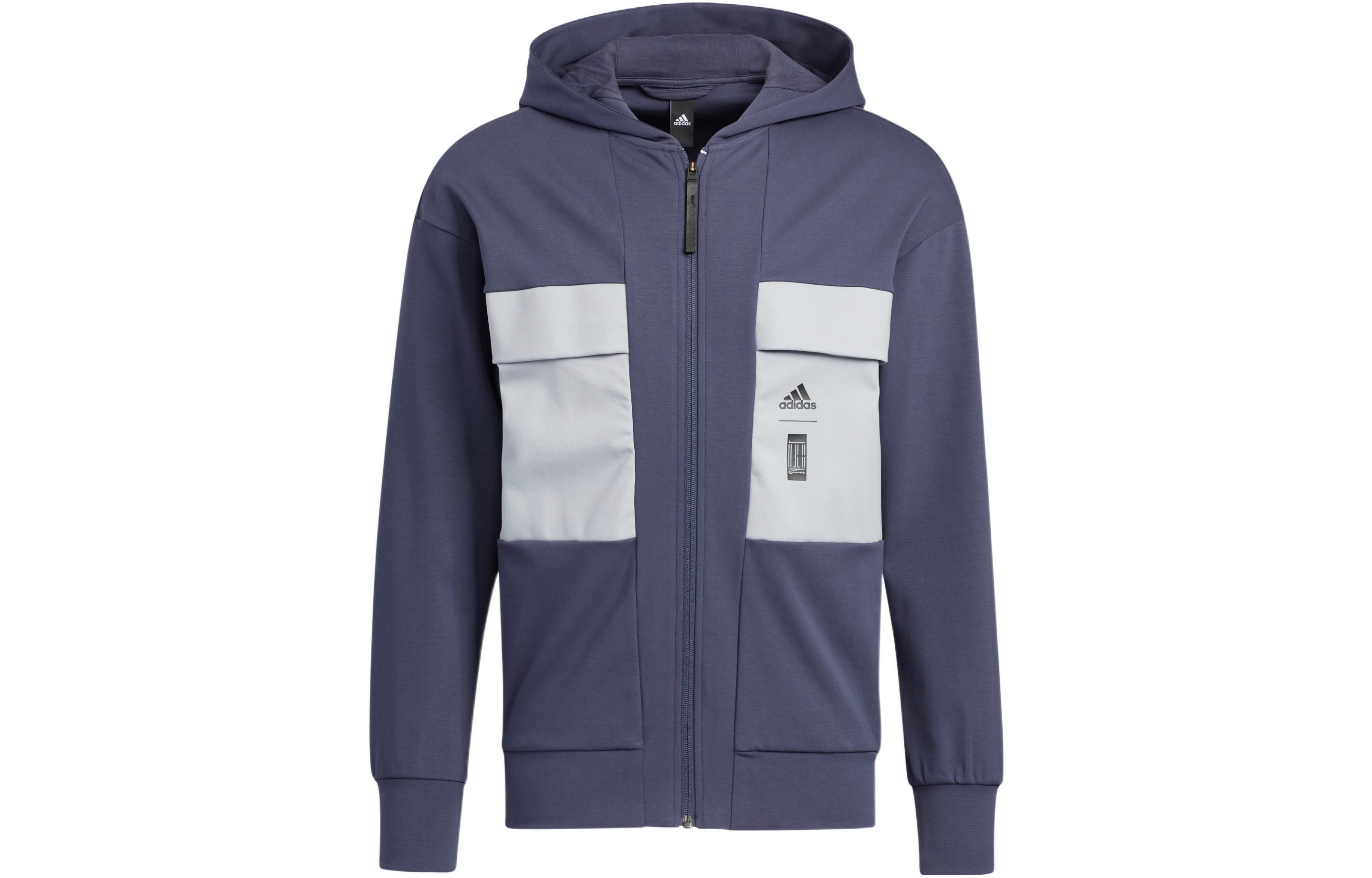 adidas Wuji Series Colorblock Multi-Pocket Hooded Jacket Navy Blue (Men) HE5139